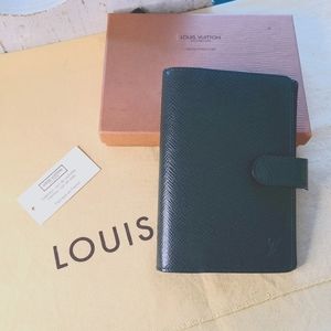 Louis Vuitton Green Taiga Leather PM Agenda Planner VGC